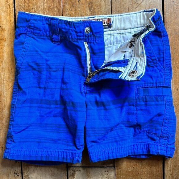 Lee shorts size 12 months Relaxed Fit Blue Striped Cotton Shorts summer vacation - Picture 2 of 5